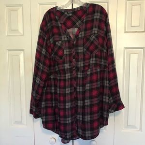 Red/ Burgundy Plaid Shirt